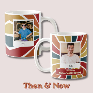 Då och Nu 40-års Födelsedagsfoto Kaffemug Kaffemugg
