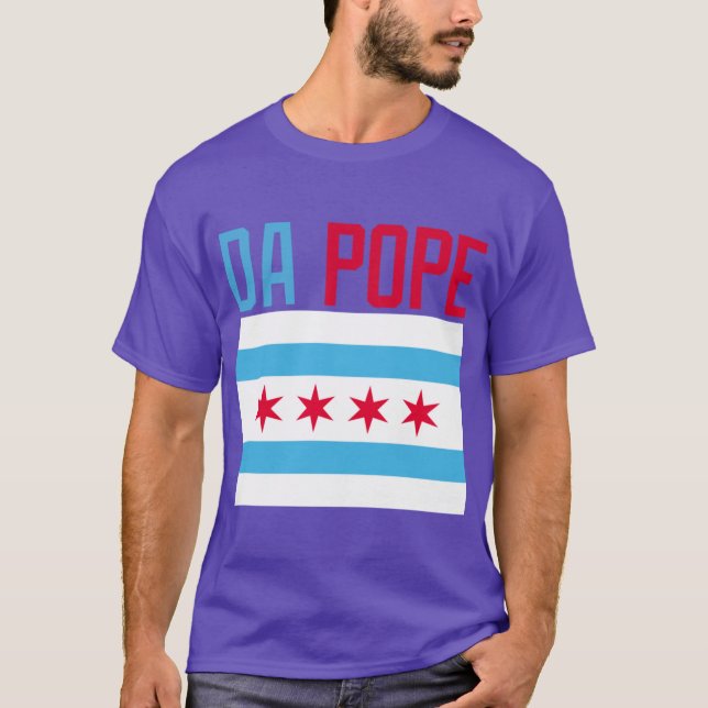Da Pope Chicago flagga unge färg T Shirt (Framsida)