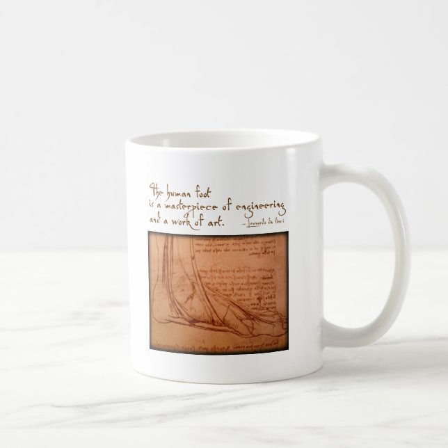 Da Vinci: "Är människafoten… ", Kaffemugg (Höger)