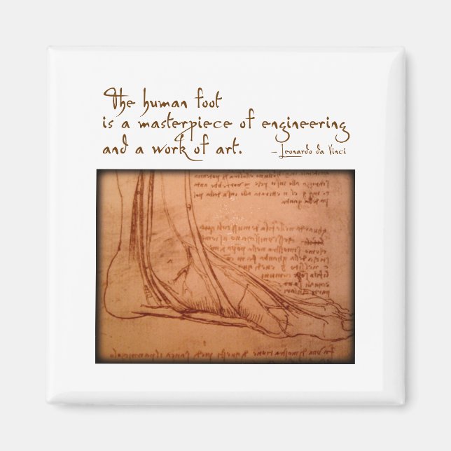 da Vinci: "Den mänskliga foten är..." Magnet (Framsidan)