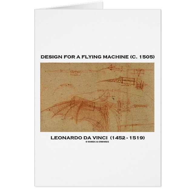 Da Vinci design för en flygmaskin Hälsningskort (Framsidan)