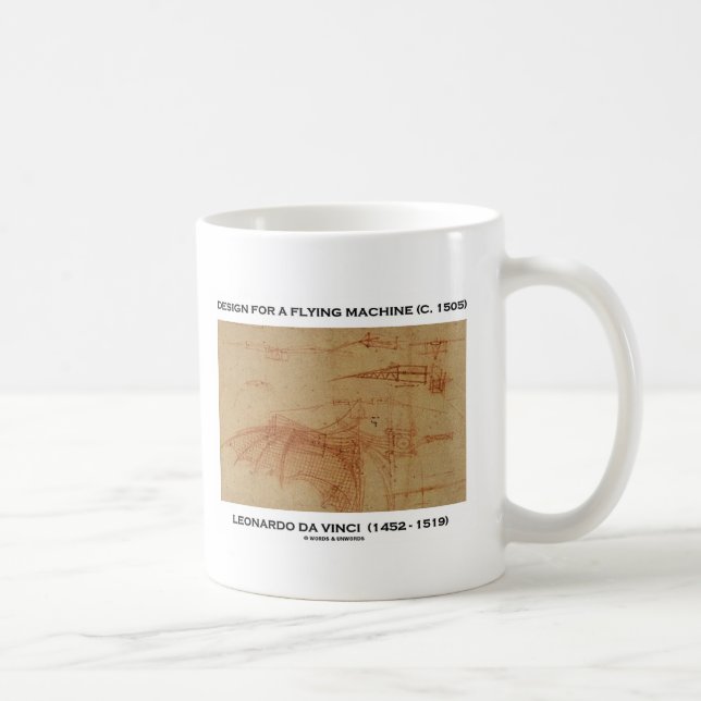 Da Vinci design för en flygmaskin Kaffemugg (Höger)