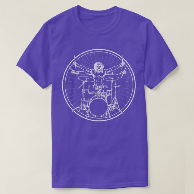 Da Vinci Drummer Drum Music Gift T Shirt (Design framsida)