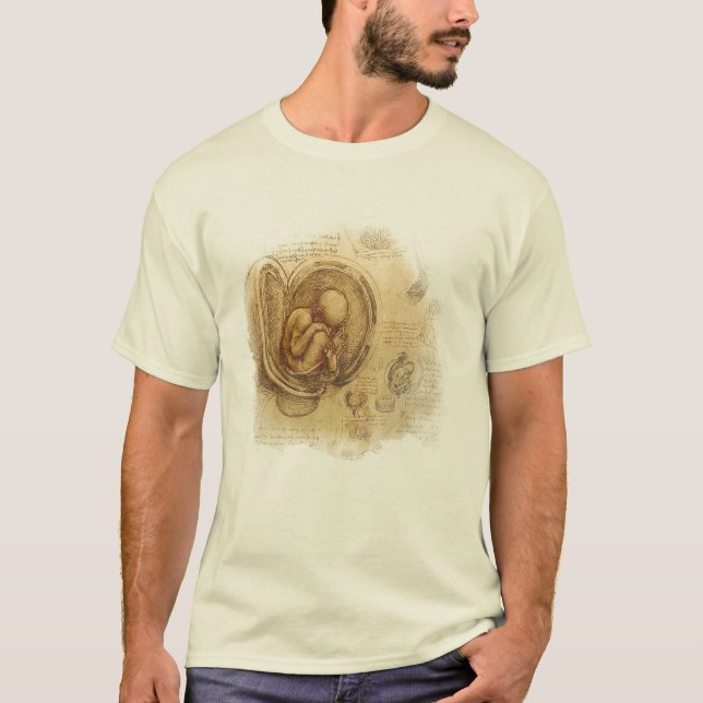 Da Vinci -- Embryot skissar Tee (Framsida)