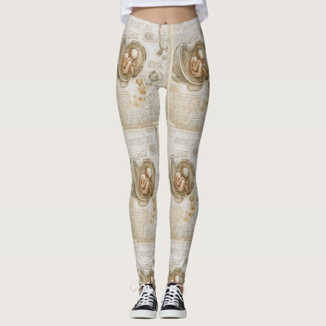 Da Vinci fosterteckningar Leggings (Framsida)
