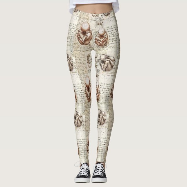 Da Vinci fosterteckningar Leggings (Framsida)