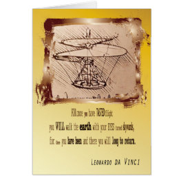 Da Vinci Helicopter 🚁 ✨ Speciell budget Hälsningskort