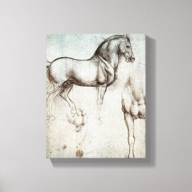 Da Vinci Horse Study Renaissance Sketch Fine Art Canvastryck (Framsida)