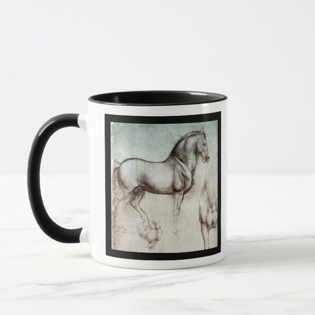 Da Vinci Horse Study Renaissance Sketch Fine Art Mugg (Vänster)