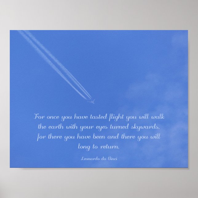 Da Vinci-inspirerande flygcitat Poster (Framsidan)