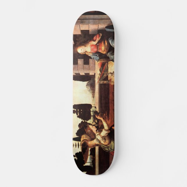 Da Vinci Leonardo - annunciationen Mini Skateboard Bräda 18,5 Cm (Framsida)