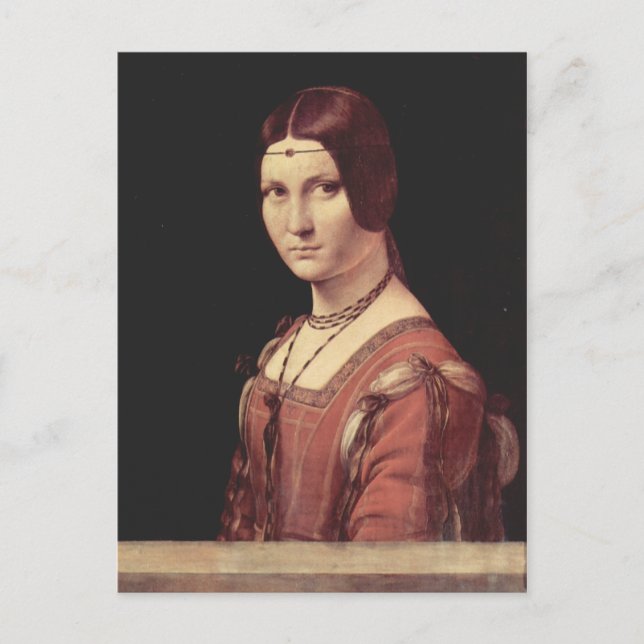 Da Vinci Leonardo - La belle ferronnière Vykort (Framsida)