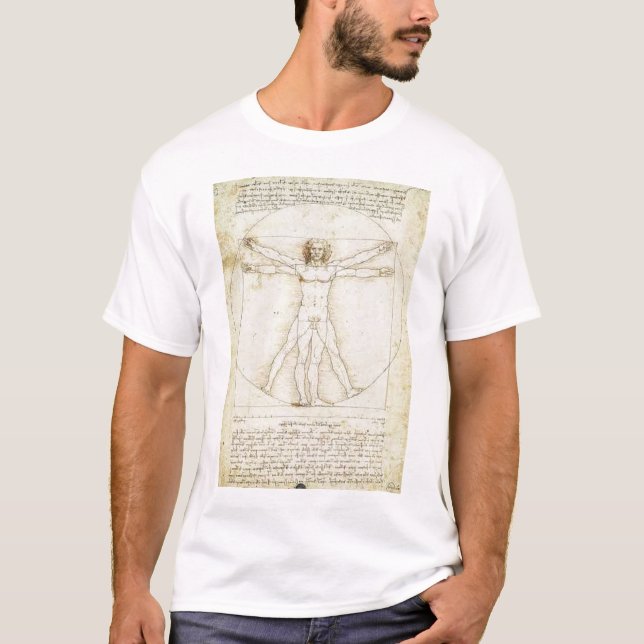 da-vinci-leonardo-proportionera-av--människa-figur tee (Framsida)