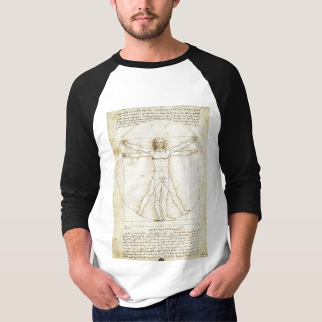da-vinci-leonardo-proportionera-av--människa-figur tee (Framsida)