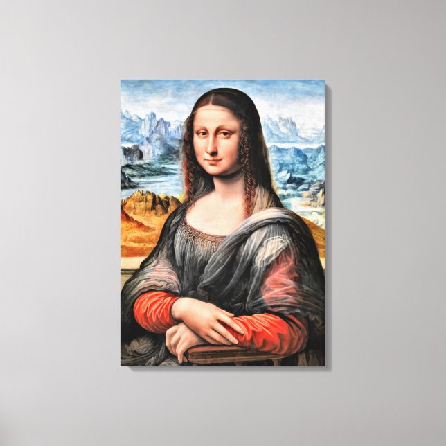 Da Vinci - Mona Lisa, global berömd Canvastryck (Framsida)