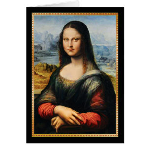 Da Vinci Mona Lisa Grumpy ansikte Hälsningskort
