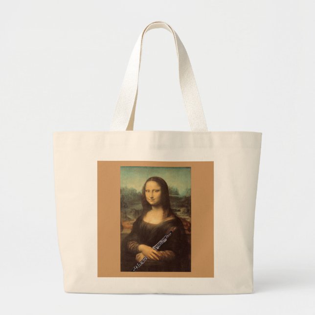 Da Vinci Mona Lisa med en Oboe hänger lös design Jumbo Tygkasse (Framsidan)