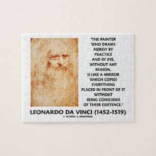 da Vinci Painter Practice Öga Reason Spegel Quote Pussel