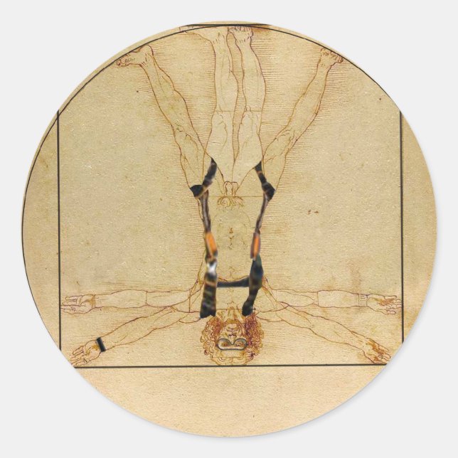 da Vinci Skydiving Runt Klistermärke (Framsida)
