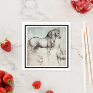 Da Vinci Study of a Horse Renaissance Fine Art Pappersservett