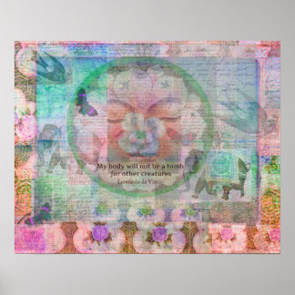 Da Vinci Vegetarian-citat Poster
