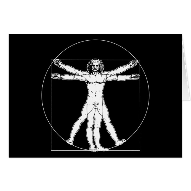 Da Vinci Vitruvian man Hälsningskort (Framsidan Horizontal)