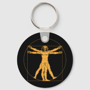 Da Vinci Vitruvian man Keychain Nyckelring