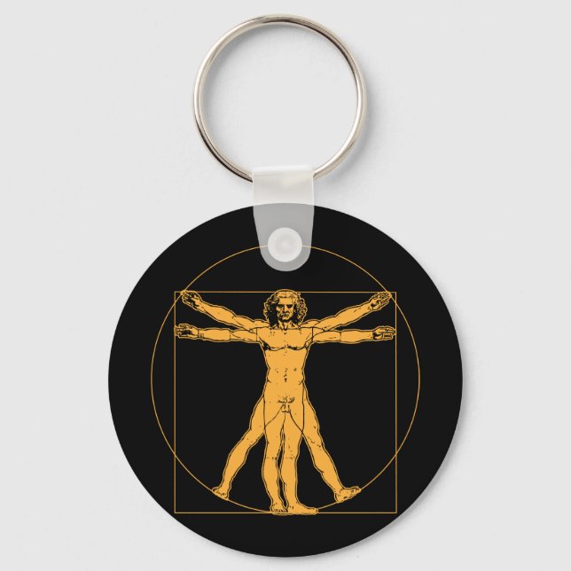 Da Vinci Vitruvian Man Keychain Nyckelring (Framsida)