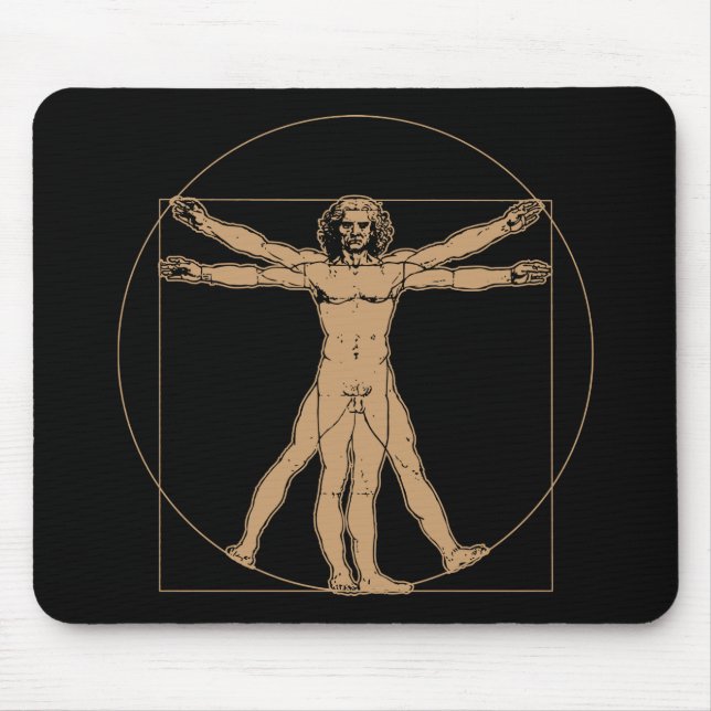 Da Vinci Vitruvian man Mousepad Musmatta (Framsidan)