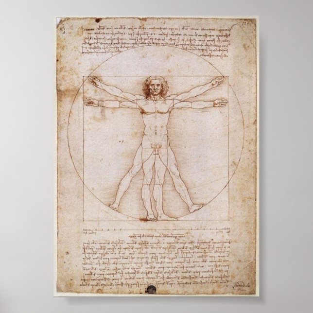 Da Vinci:Vitruvian Man Poster (Framsidan)