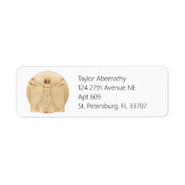 Da Vinci Vitruvian Man Returadress Etikett