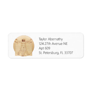 Da Vinci Vitruvian Man Returadress Etikett