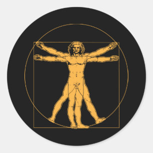 Da Vinci Vitruvian Man Runt Klistermärke