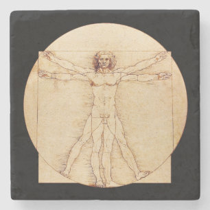 Da Vinci Vitruvian Man Underlägg Sten