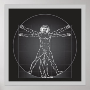 Da Vinci vitruvian manaffisch FRÅN 14,95 Poster