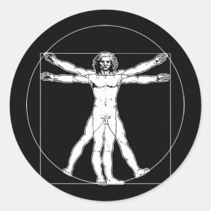 Da Vinci Vitruvian manklistermärke Runt Klistermärke