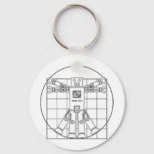 Da Vinci Vitruvian Robot Keychain Nyckelring