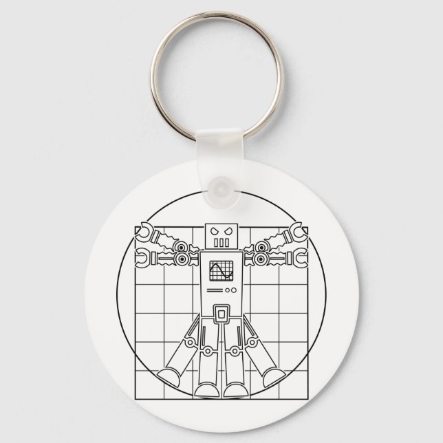 Da Vinci Vitruvian Robot Keychain Nyckelring (Framsida)