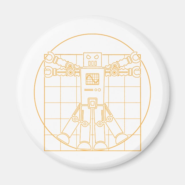 Da Vinci Vitruvian Robot Magnet (Framsidan)