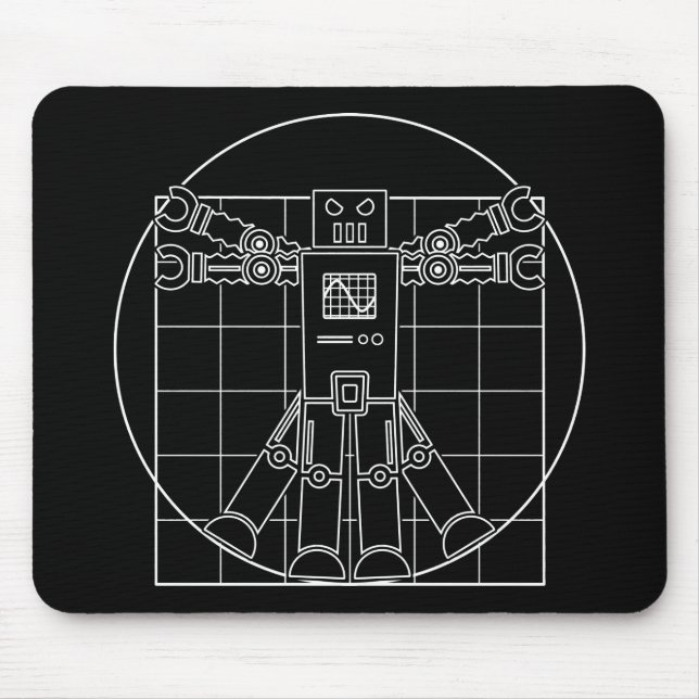 Da Vinci Vitruvian robot Mousepad Musmatta (Framsidan)