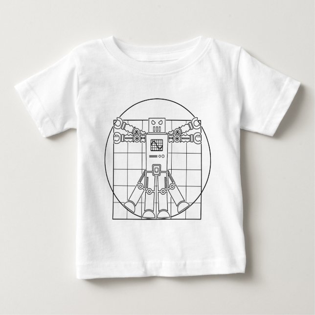 Da Vinci Vitruvian Robot T-shirt (Framsida)