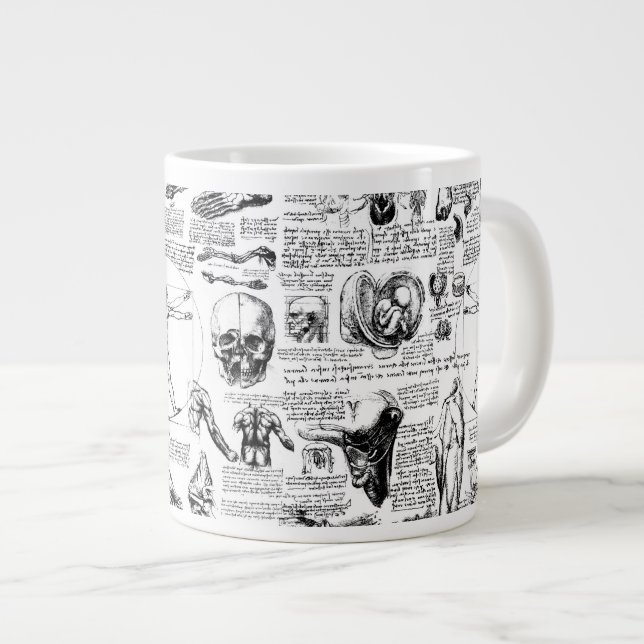 Da Vinci's Anatomy Sketchbook Jumbo Mugg (Framsida höger)