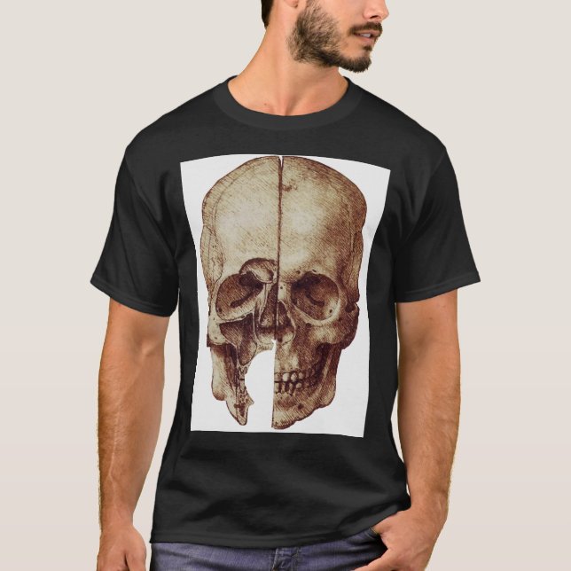 Da Vincis skalle Baseball ¾ Sleeve T-Shirt (Framsida)
