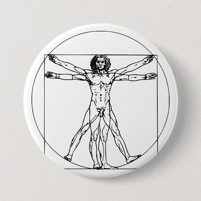 Da Vinci's Vitruvian Man Knapp (Framsida)