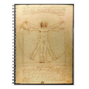 Da Vinci's Vitruvian Man Notebook Anteckningsbok Med Spiral