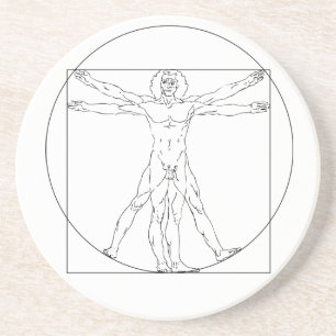 Da Vinci's Vitruvian Man Underlägg Sandsten