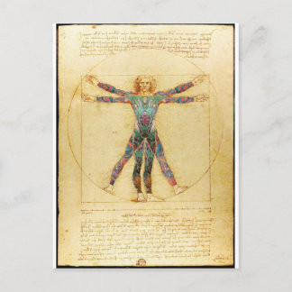 Da Vincis Vitruvianske man med tatueringar Vykort