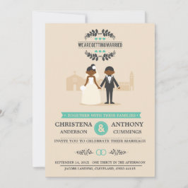 DAA (tecknad Couple Wedding bjudation) Inbjudningar