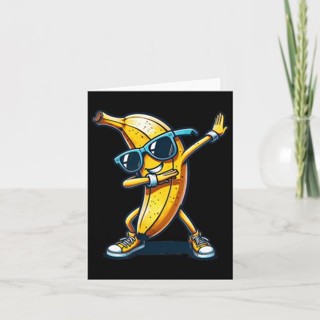 Dab Banana Dancing Dabbing Banana Fruit Meme Kort (Framsida)