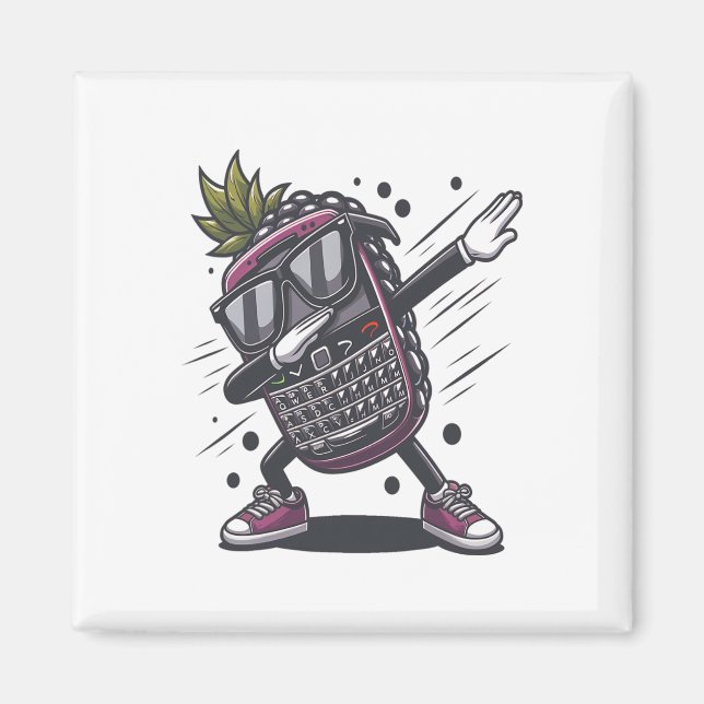Dab Blackberry Dancing Dabbing Blackberry Fruit Magnet (Framsidan)